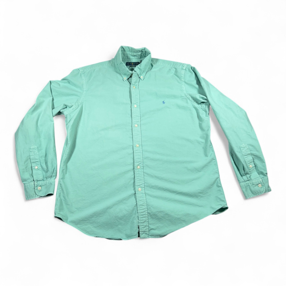 Ralph Lauren Shirt Adult EXTRA LARGE Green Classic Fit Preppy Pony Logo Cotton
